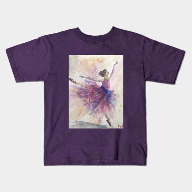 Gauzy ballet dancer Kids T-Shirt by BakersDaughter